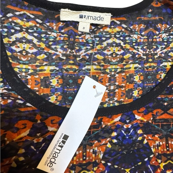 👚 Lamade Multicolor Scoop Neck Tunic Top NWT Small 👚 - Picture 2 of 3